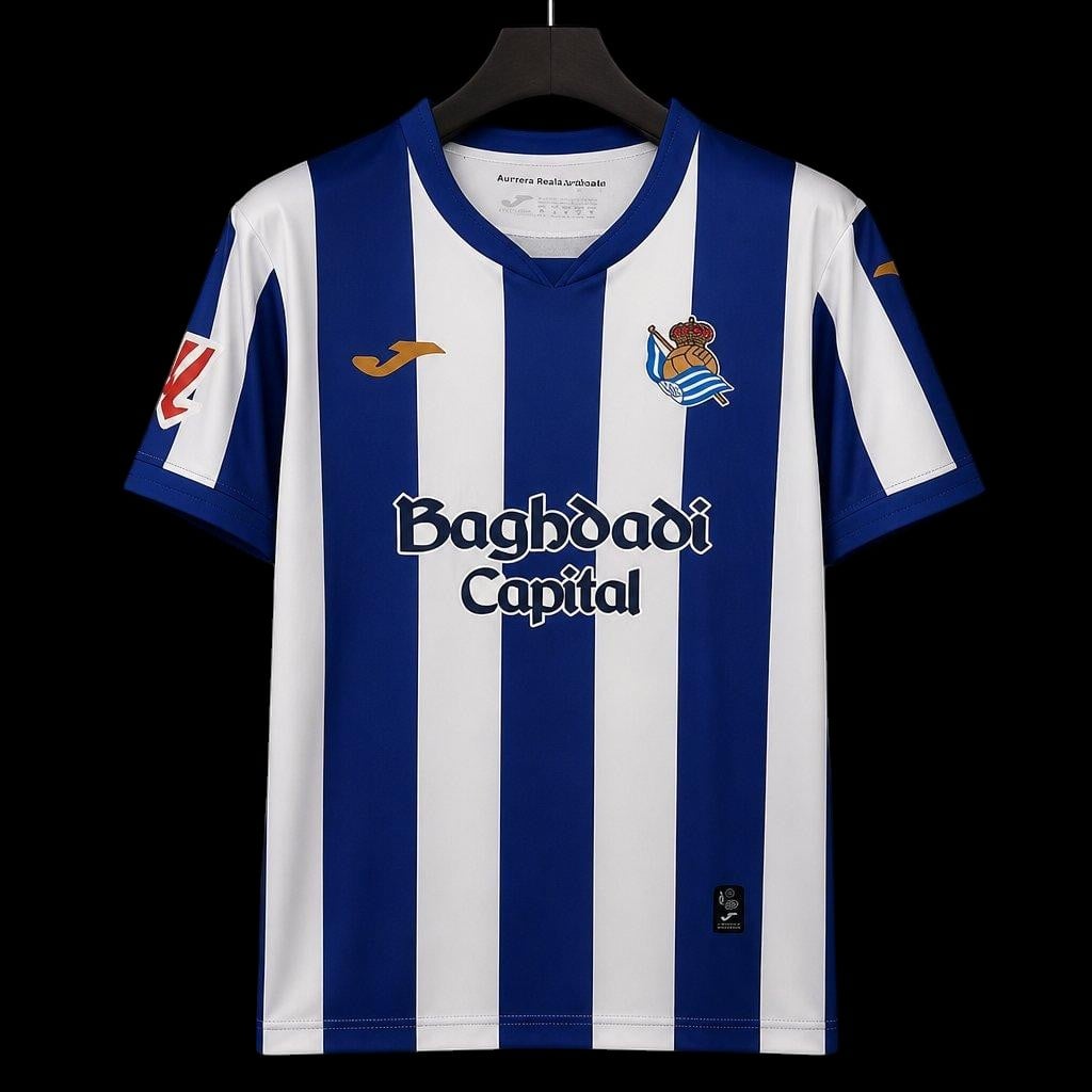 Maillot Real Sociedad 26/27 version fan — vue face