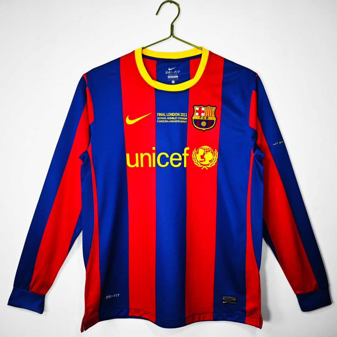 Maillot manches longues FC Barcelone 10/11 version fan — vue face