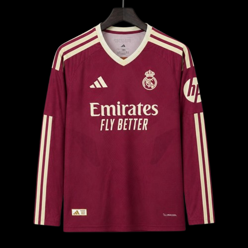 Maillot manches longues Real Madrid 26/27 version fan — vue face