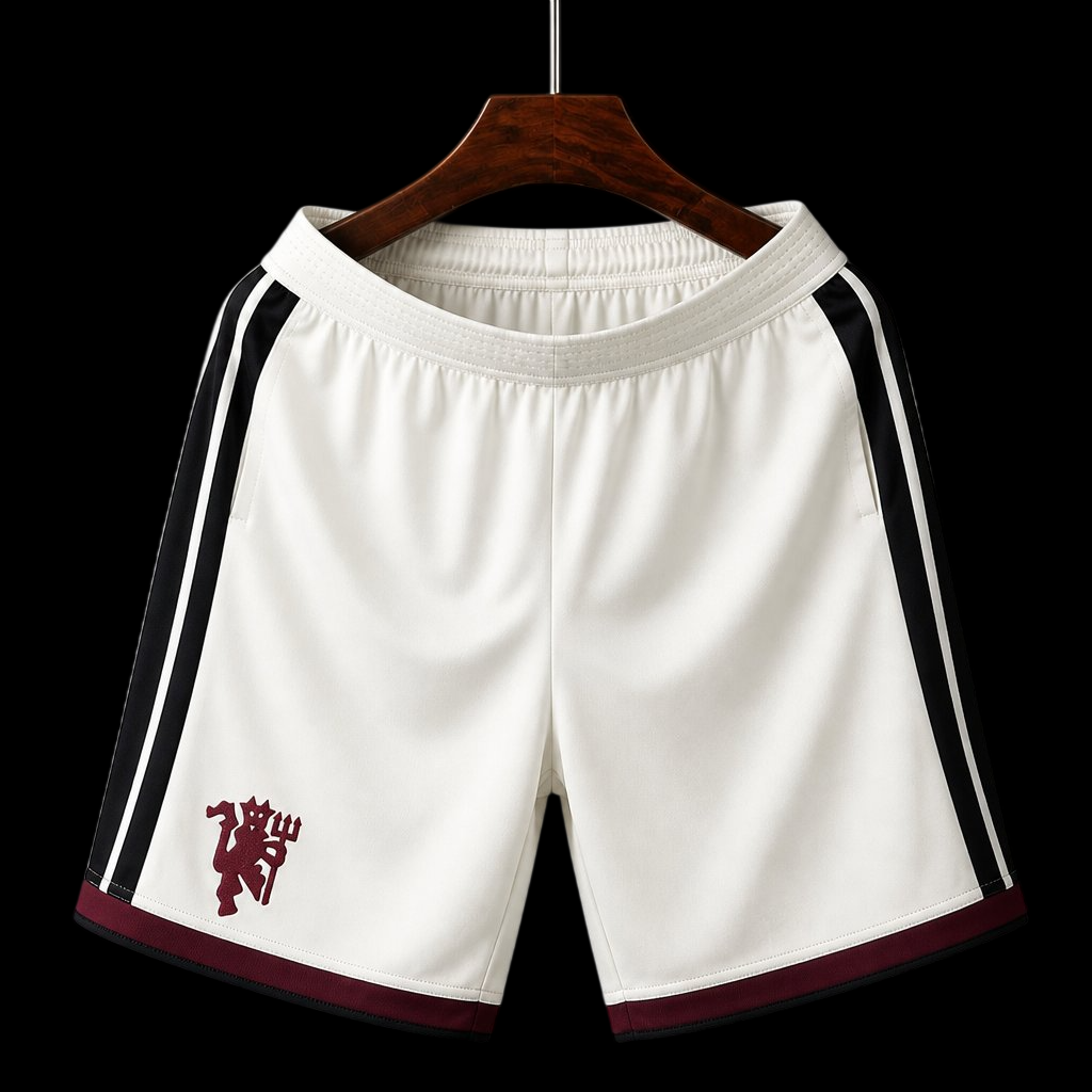 Short Manchester United 26/27 version fan — vue face