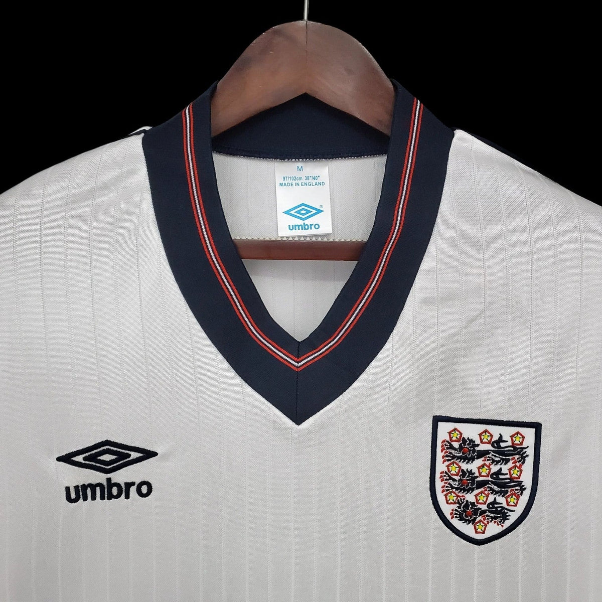 Maillot Angleterre 84/87 version fan — vue detail