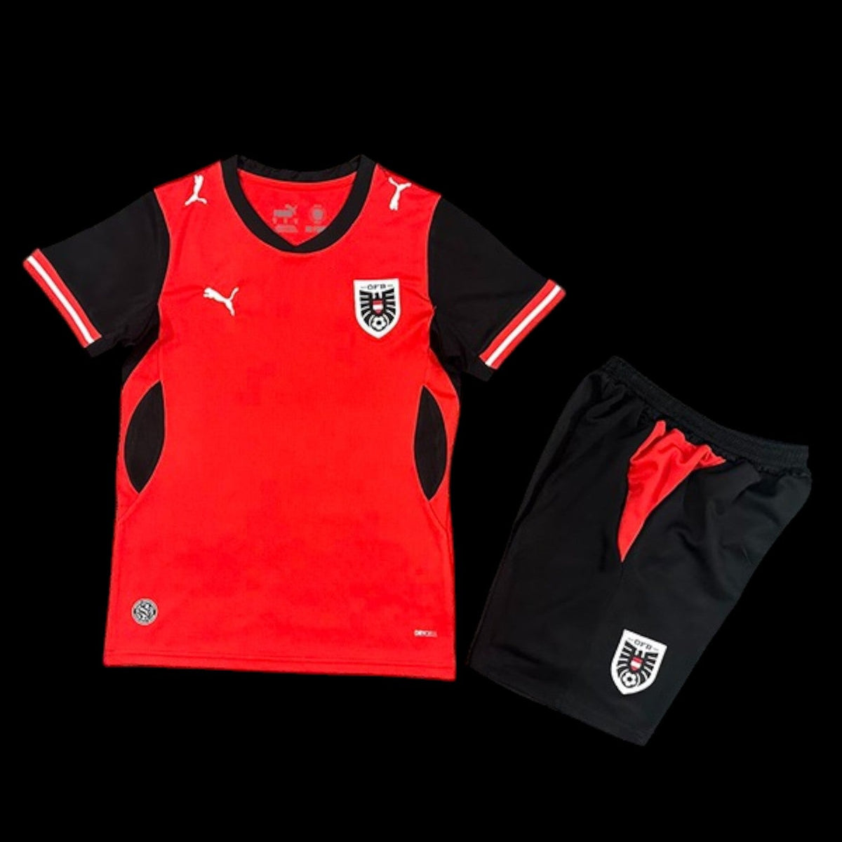 Maillot enfant Short Autriche 26/27 version fan — vue face