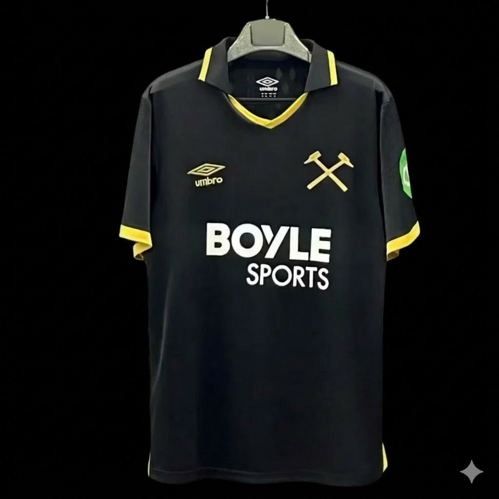 Maillot West Ham 25/26 version fan — vue face