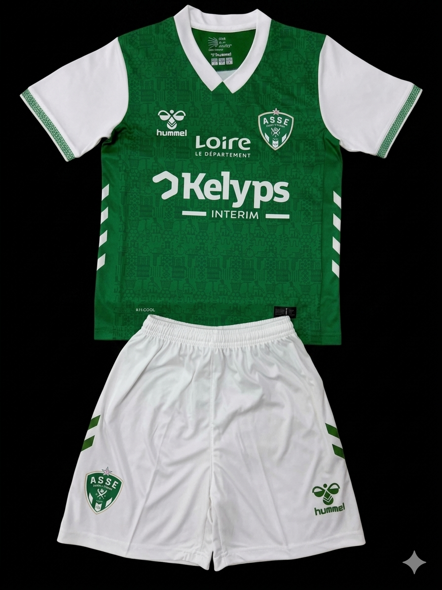 Maillot enfant Saint-Étienne 25/26 version fan — vue face
