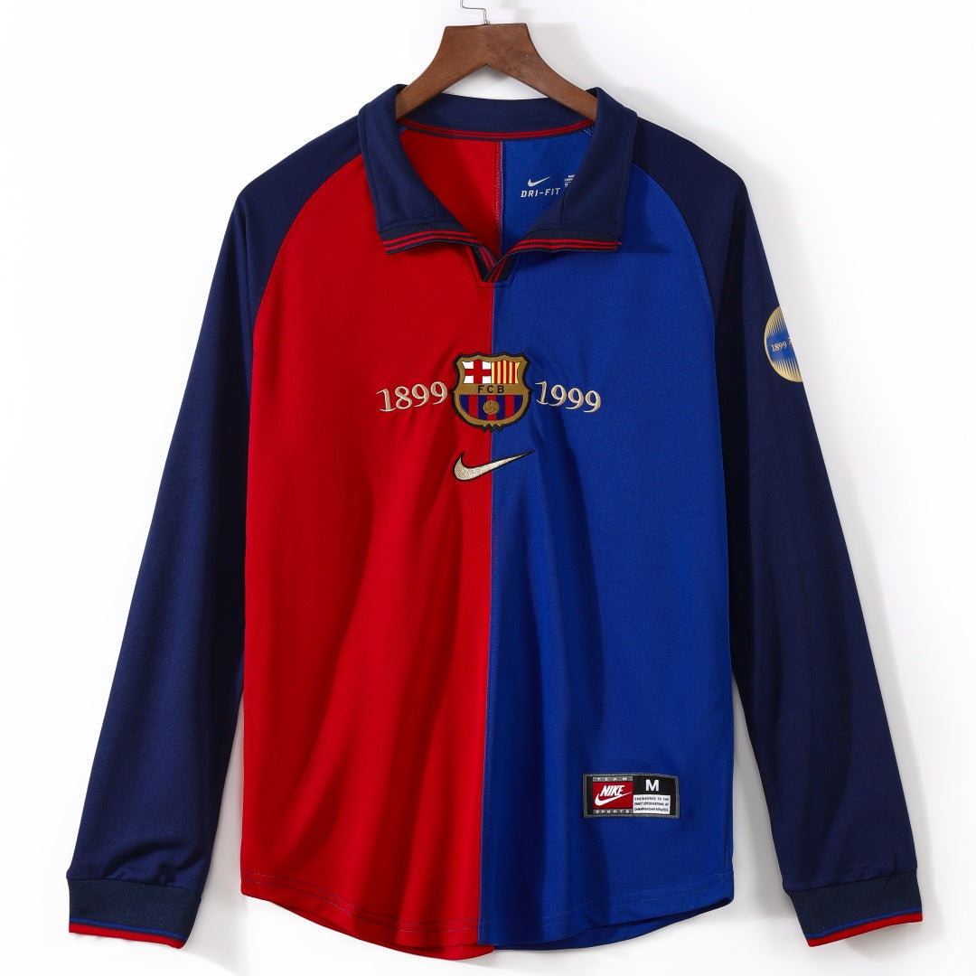 Maillot manches longues FC Barcelone 1999 version fan — vue face