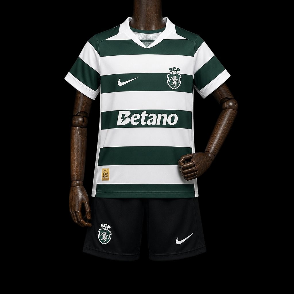 Maillot enfant Sporting Lisbonne 26/27 version fan — vue face