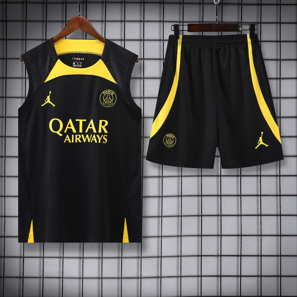 Ensemble Débardeur PSG Noir & Jaune 23/24