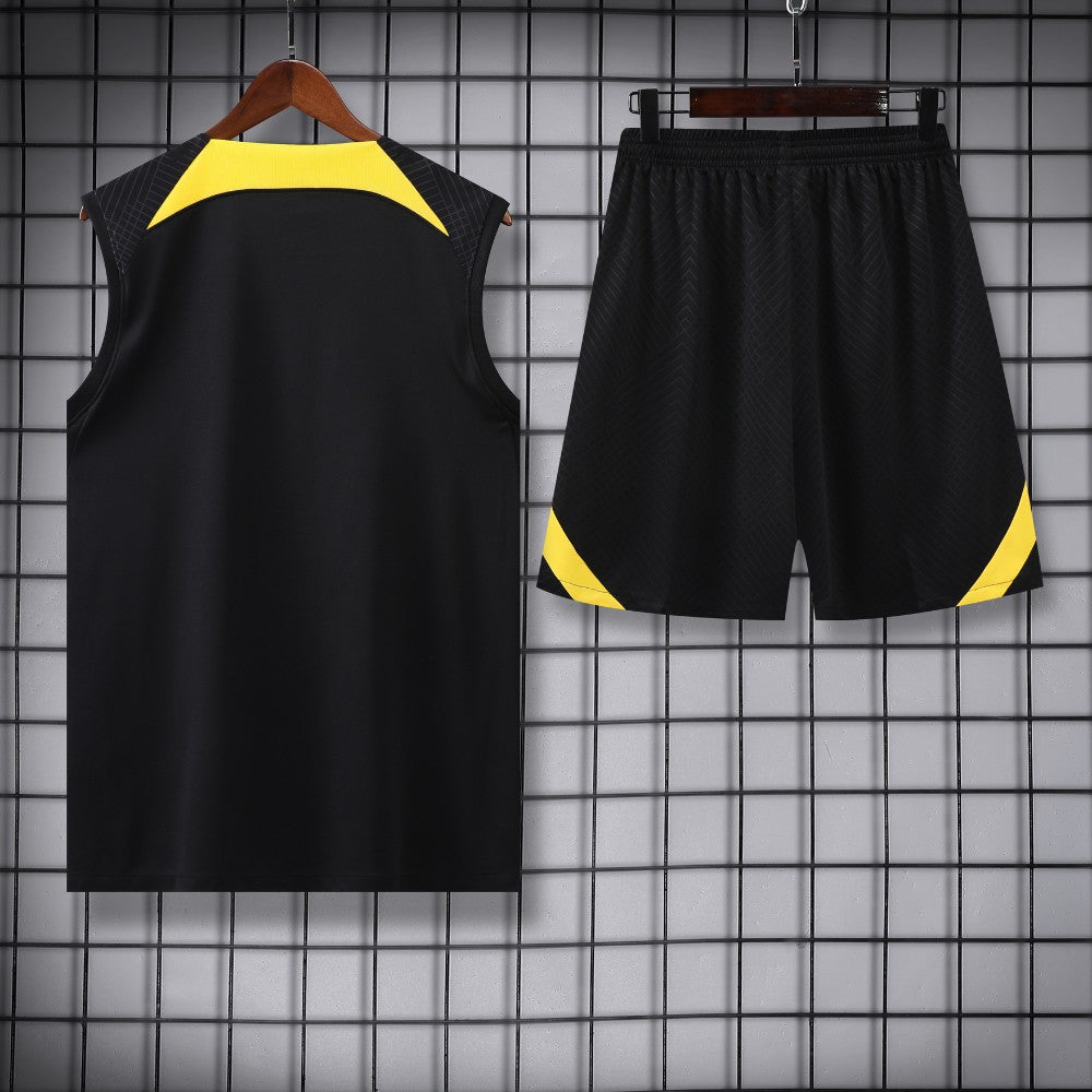 Ensemble Débardeur PSG Noir & Jaune 23/24