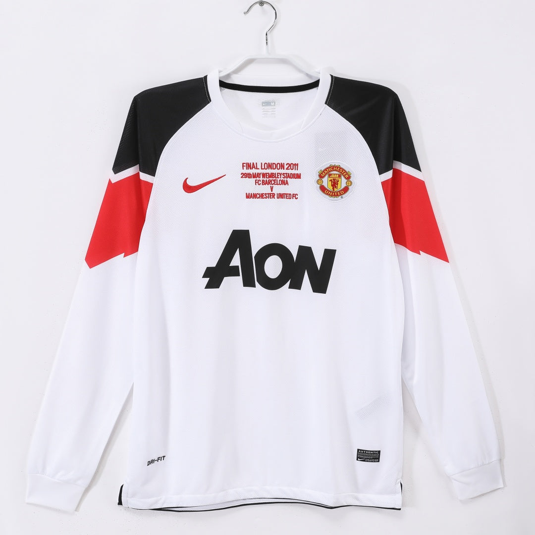 Maillot manches longues Manchester United 10/11 version fan — vue face