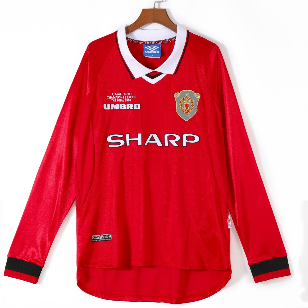 Maillot manches longues Manchester United 99/00 version fan — vue face
