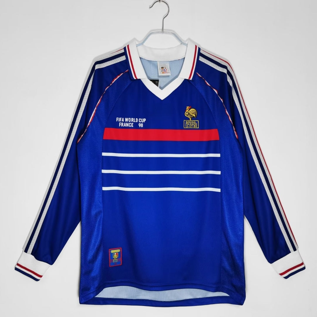 Maillot manches longues Équipe de France 1998 version fan — vue face