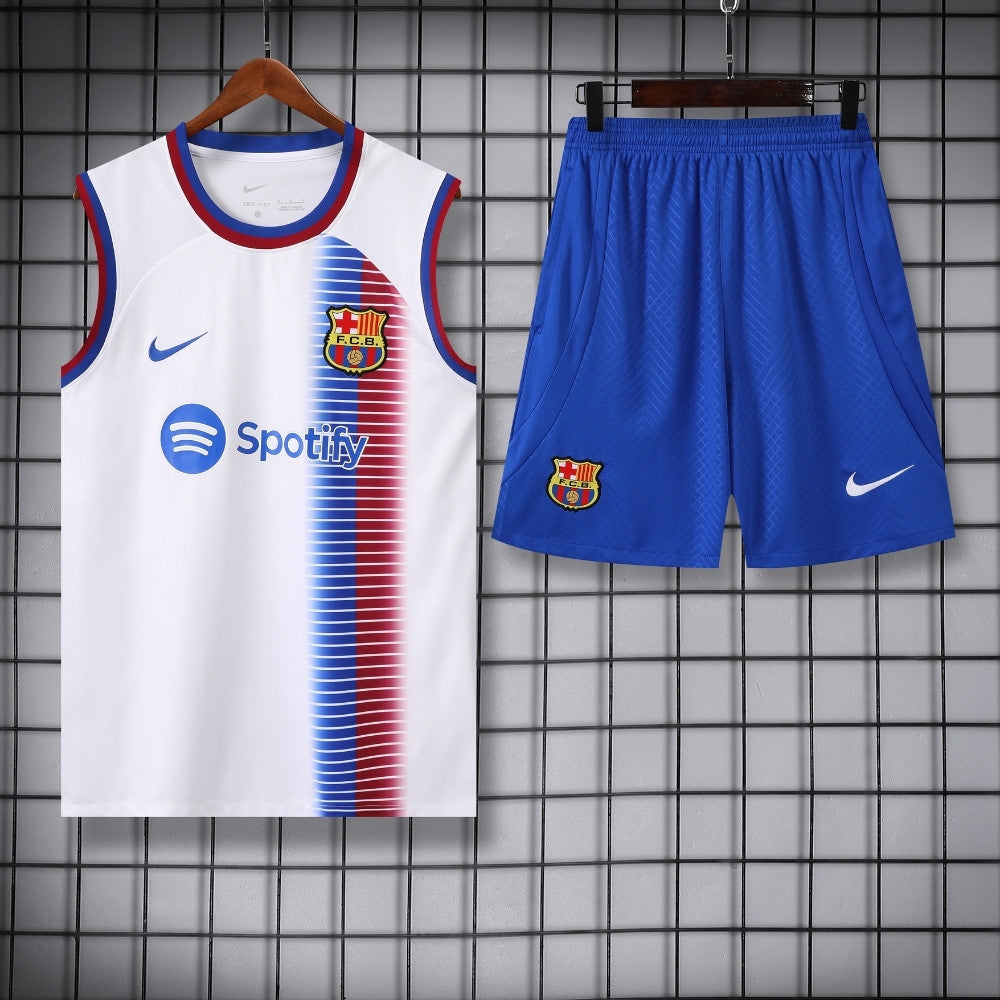 Ensemble Débardeur FC Barcelone Blanc 24/25