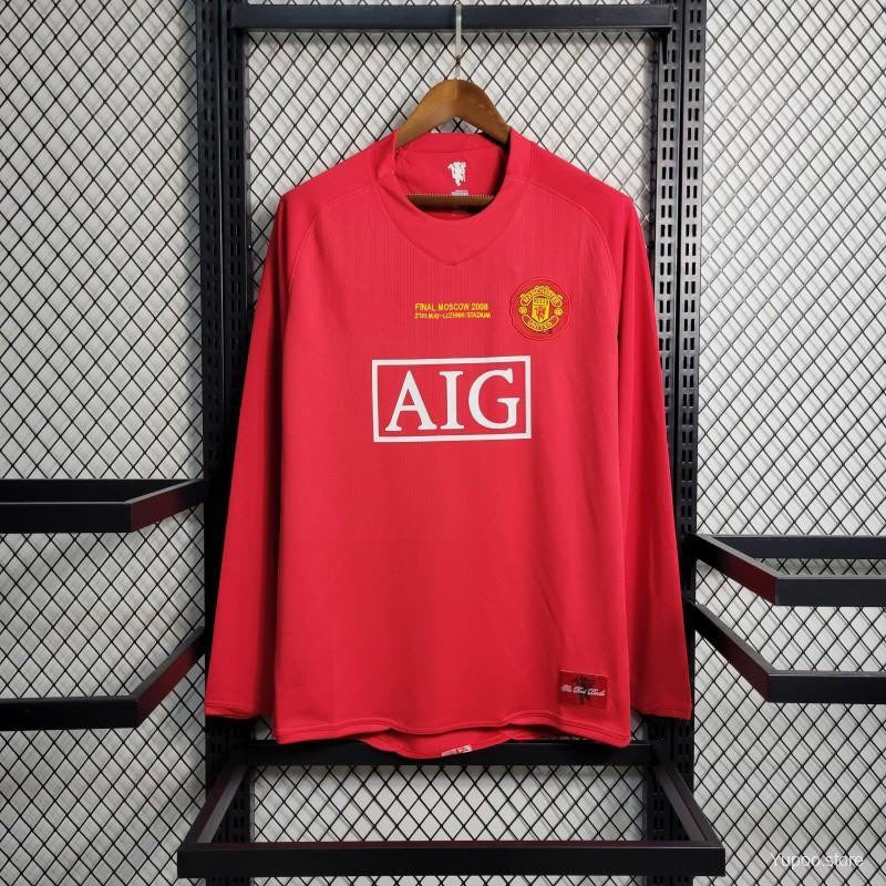 Maillot manches longues Manchester United 2007 version fan — vue dos