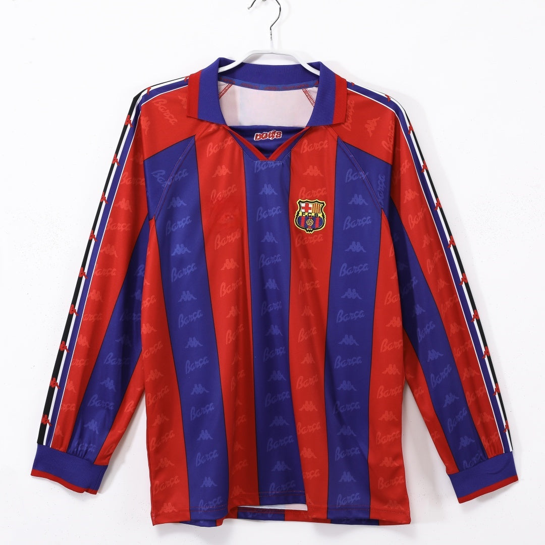 Maillot manches longues FC Barcelone 1995 version fan — vue face