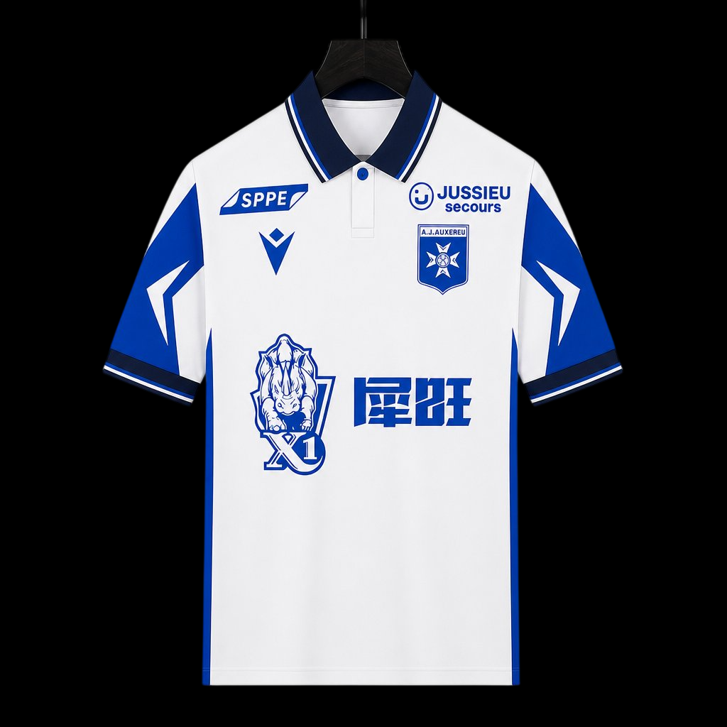 Maillot Auxerre 26/27 version fan — vue face