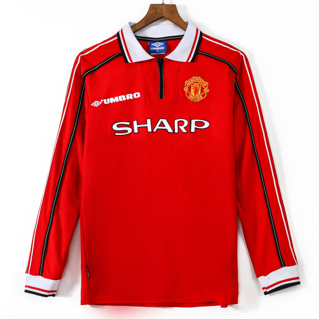 Maillot manches longues Manchester United 98/99 version fan — vue face